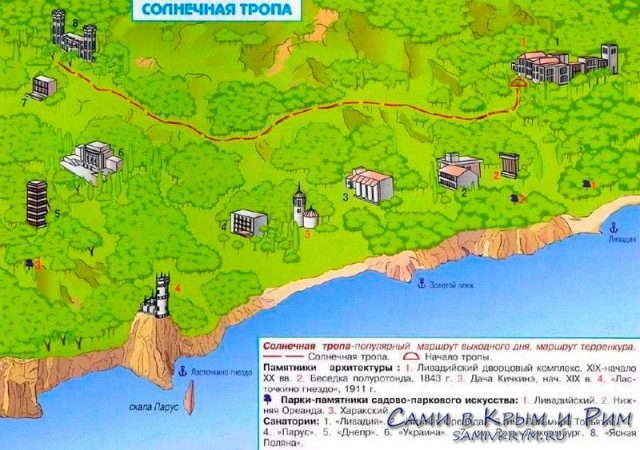 Царская тропа в Крыму схема