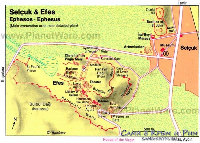 Карта Сельджука и Эфеса