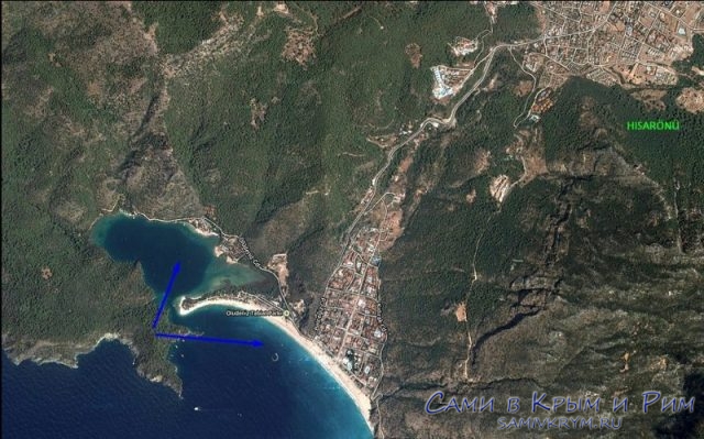 Карта-схема пляжей Олюдениза