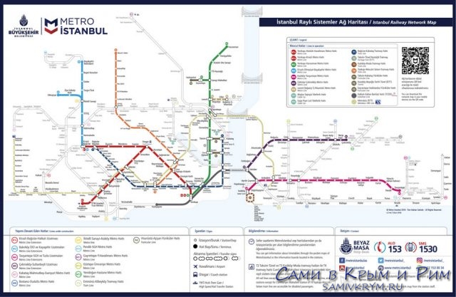Схема метро Стамбула 2019
