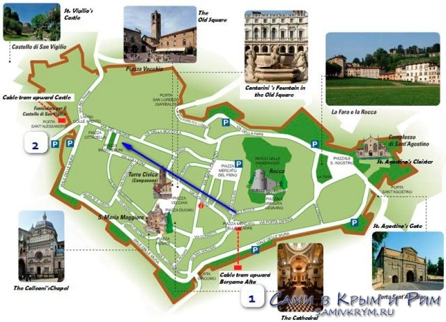Карта старого города с Фуникулерами