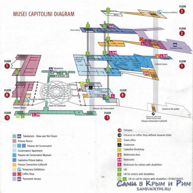 Схема залов Капитолийского музея