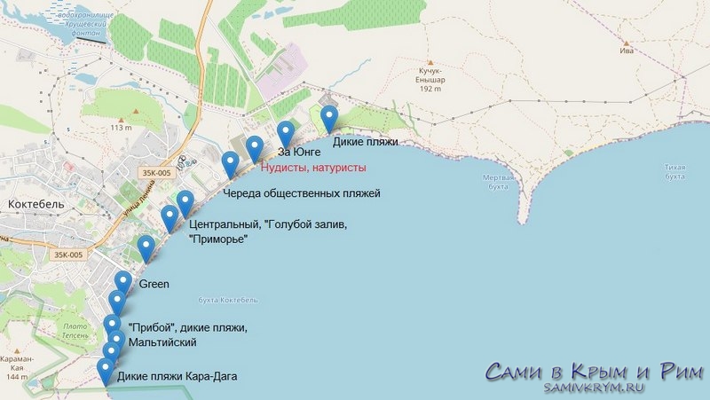 Кадастровая карта пгт Коктебель город Феодосия Республика Крым