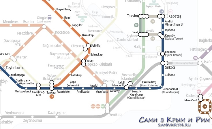 Трамвай т1 в стамбуле схема на карте