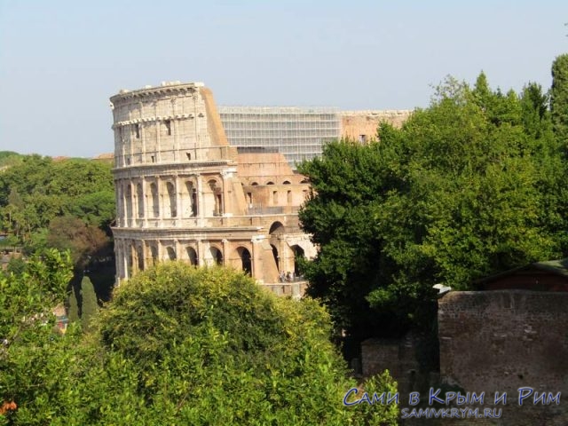 Вид на Колизей с Палатинского холма