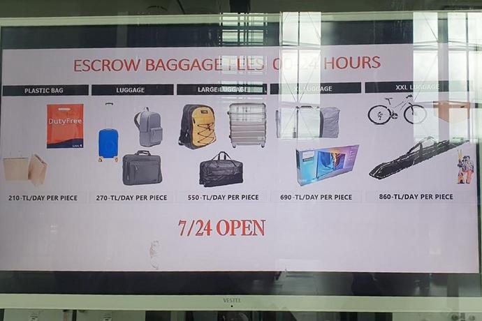 Цены камеры хранения в аэропорту Стамбула