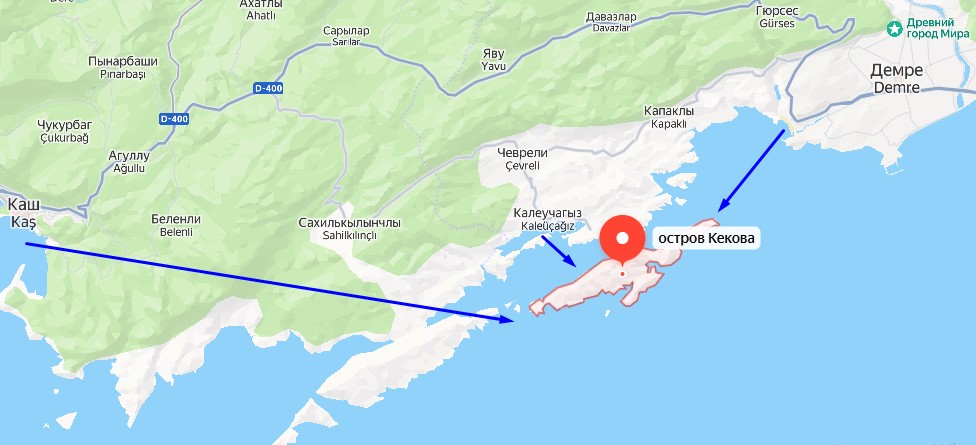 Остров Кекова из соседних поселков